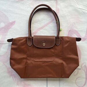 Longchamp Large Folding Tote Bag in Cognac